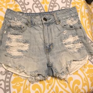High rise jean shorts